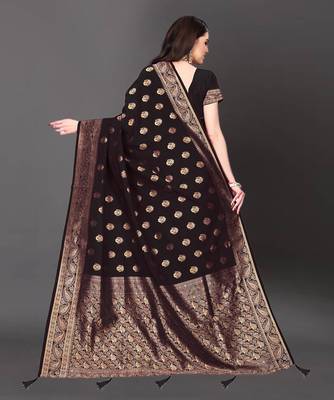 Latest Designer Jacquard Banarasi silk Woven  saree with Blouse 3