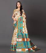 Latest Designer Cotton blend Art silk Printed saree with Blouse