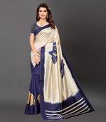 Latest Designer Cotton blend Art silk Printed saree with Blouse