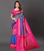 Latest Designer Cotton blend Art silk Printed saree with Blouse