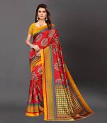 Latest Designer Cotton blend Art silk Printed saree with Blouse