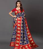 Latest Designer Cotton blend Art silk Printed saree with Blouse