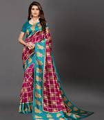 Latest Designer Cotton blend Art silk Printed saree with Blouse