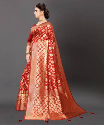 Latest Designer Jacquard Banarasi silk Woven  saree with Blouse 2