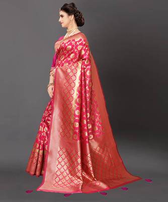 Latest Designer Jacquard Banarasi silk Woven  saree with Blouse 2