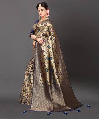 Latest Designer Jacquard Banarasi silk Woven  saree with Blouse 2