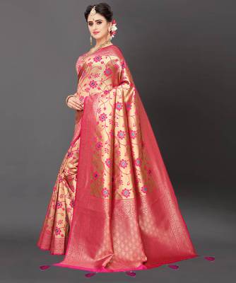 Latest Designer Jacquard Banarasi silk Woven  saree with Blouse 2