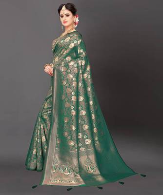 Latest Designer Jacquard Banarasi silk Woven  saree with Blouse 2