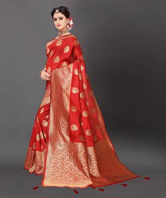 Latest Designer Jacquard Banarasi silk Woven  saree with Blouse 2