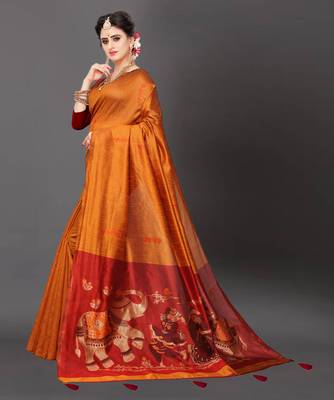 Latest Designer Jacquard Banarasi silk Woven  saree with Blouse 2