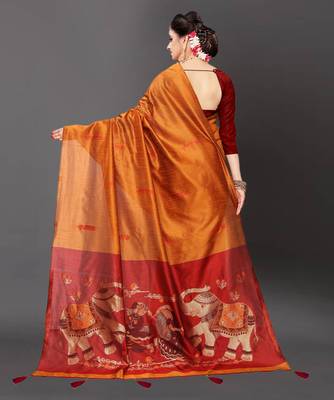 Latest Designer Jacquard Banarasi silk Woven  saree with Blouse 3