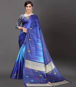 Latest Designer Cotton blend Art silk Printed saree with Blouse