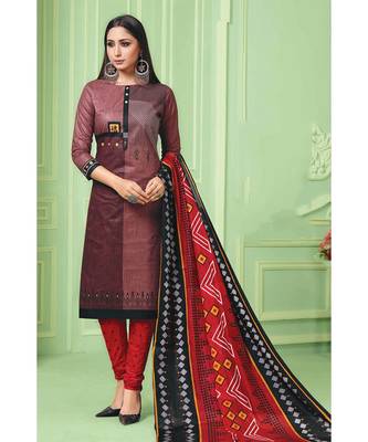 Multicolor Printed  Cotton Unstitched Salwar Kameez 1
