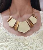 Off White Necklace with Rose Gold Polish