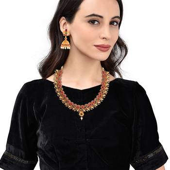 Antique Gold Plated Traditional Design Necklace set 3