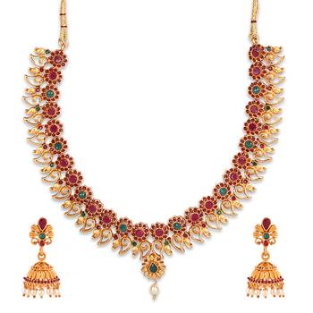 Antique Gold Plated Traditional Design Necklace set 4