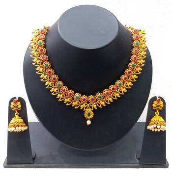 Antique Gold Plated Traditional Design Necklace set 1
