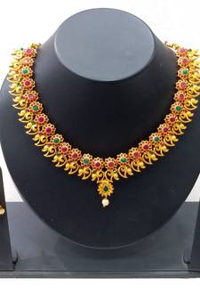 Antique Gold Plated Traditional Design Necklace set