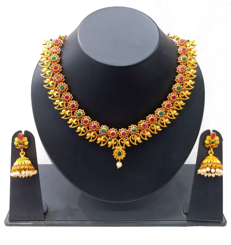 Antique Gold Plated Traditional Design Necklace set