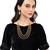Gold Plated Stone Studded 3  Layer Necklace Set