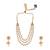 Gold Plated Stone Studded 3  Layer Necklace Set