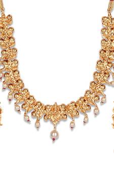 Gold Plated Designer Flower Necklace Set