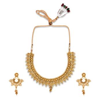 Gold Plated Traditional South Style Necklace Set For Women 3