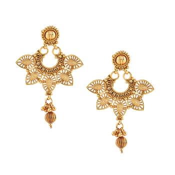 Gold Plated Traditional South Style Necklace Set For Women 5