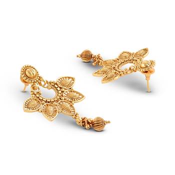 Gold Plated Traditional South Style Necklace Set For Women 6