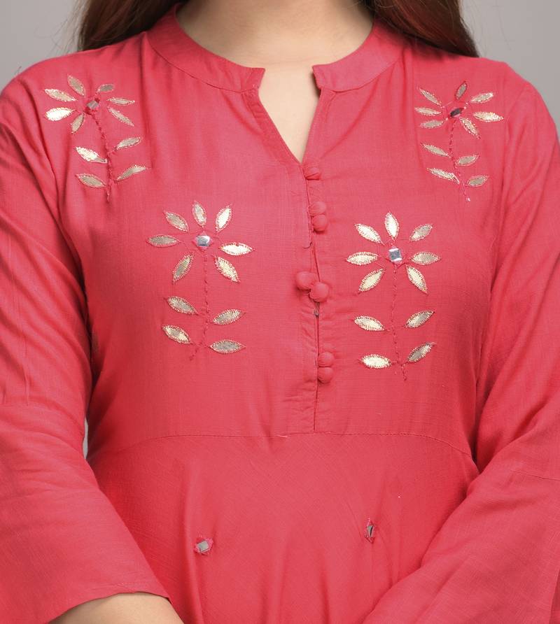 Jaipur Fashion Mode Womens Rayon Embroidered Anarkali Gown (Peach)