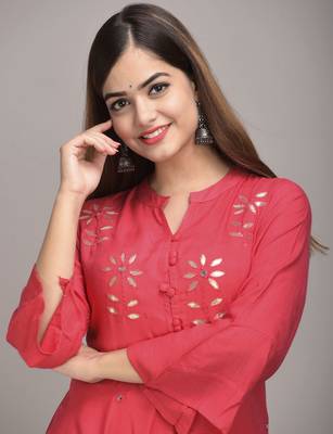 Jaipur Fashion Mode Womens Rayon Embroidered Anarkali Gown (Peach) 6