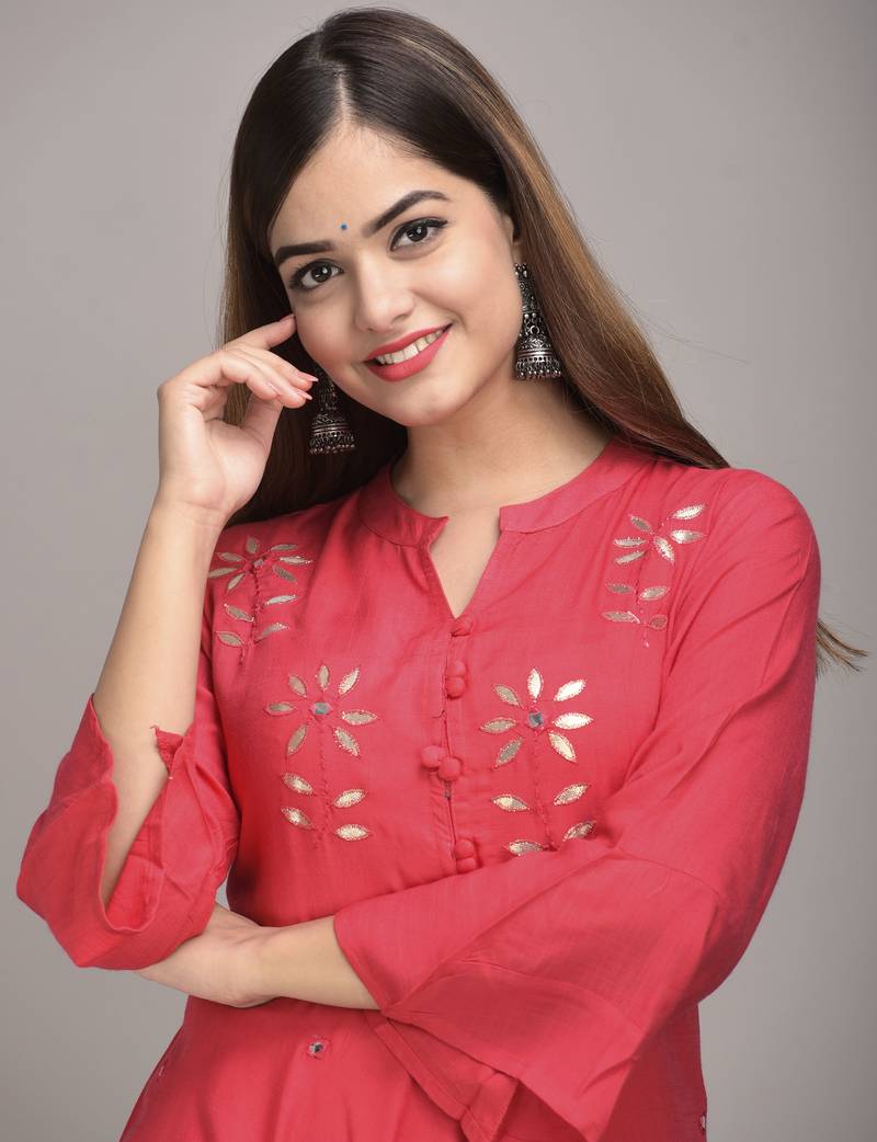 Jaipur Fashion Mode Womens Rayon Embroidered Anarkali Gown (Peach)