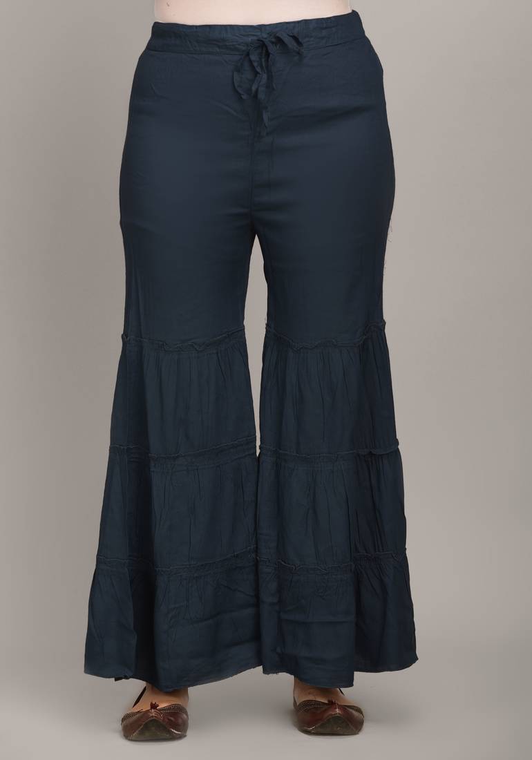 Jaipur Fashion Mode Womens Rayon Embroidered Straight Kurta Sharara Set (Red)