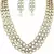 Gold  Alloy Kundan Necklace Set with Earrings for Women
