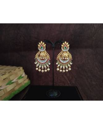 Gold Plated Kundan Designer Earring 1