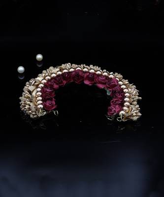 Red Artificial Flower Gajra  Hair Accessories for Women 1