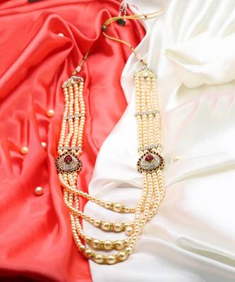 Long Pearl Jewellery Necklace For Men/Groom For Wedding Wear( 2