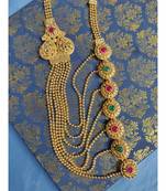 Gold Plated Wedding Jewellery 7 String Necklace Set For Women