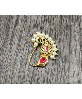 Maharashtrian Traditional Peacock Nath Nose Ring for Women & Girls 2