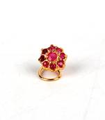 Gold Plated Pink Stone Studded Nose Ring