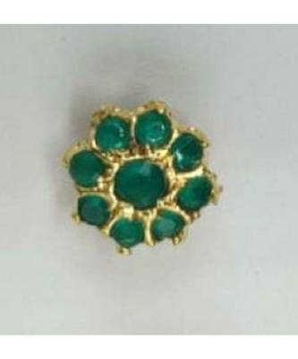 Gold Plated Green Stone Studded Nose Ring 1