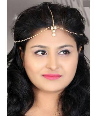 Kundan Stone Gold Plated Matha Patti Maang Tika for Women & Girls 1