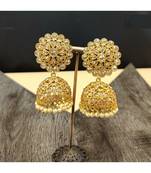 Gold Plated Stone Studded Designer jhumki