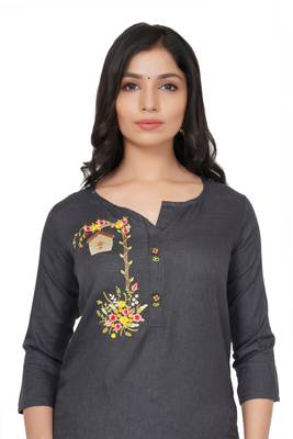 NISHIKA pure cotton designer embroidered women's  kurtis 2