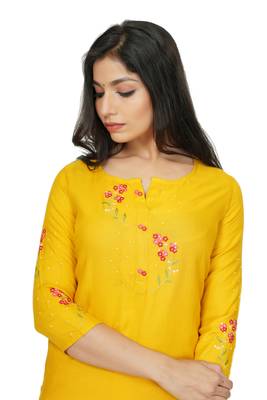 NISHIKA ethnic wear embroidery textured rayon fabric women's 2