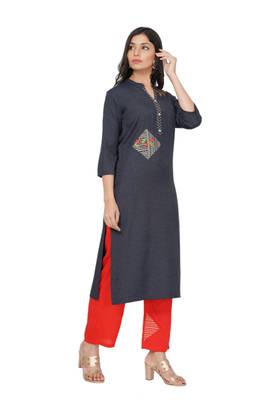 NISHIKA ethnic wear embroidery textured rayon fabric women's 4
