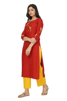 NISHIKA ethnic wear embroidery textured rayon fabric women's 4