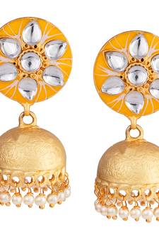 Yellow pearl earrings