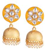 Yellow pearl earrings