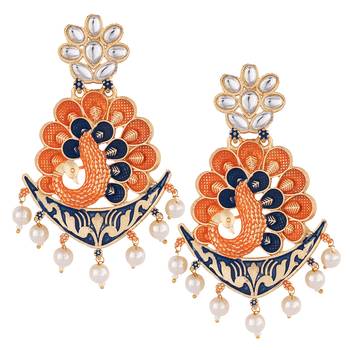Orange pearl earrings 6